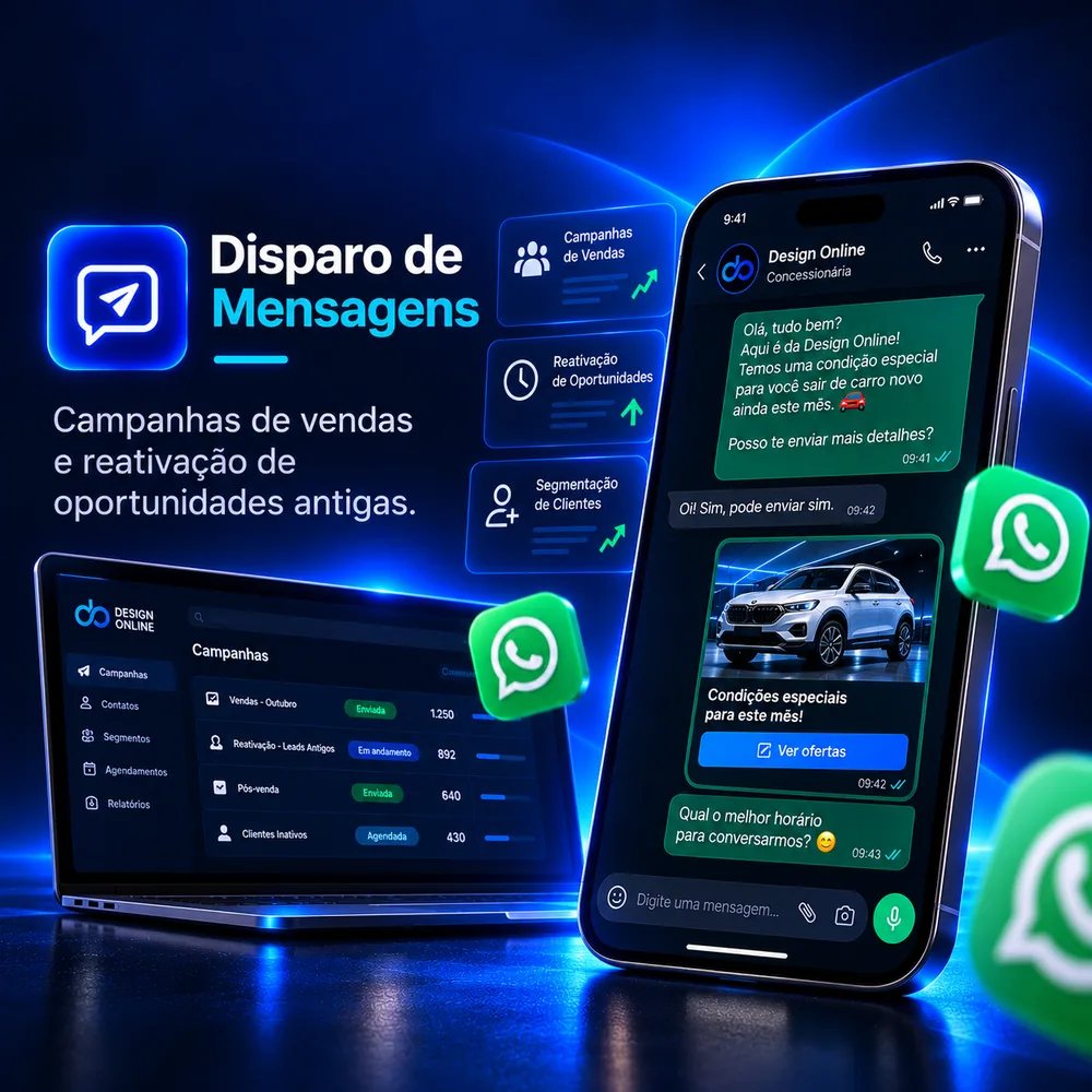 Disparo de mensagens: campanhas de vendas e reativação de oportunidades antigas