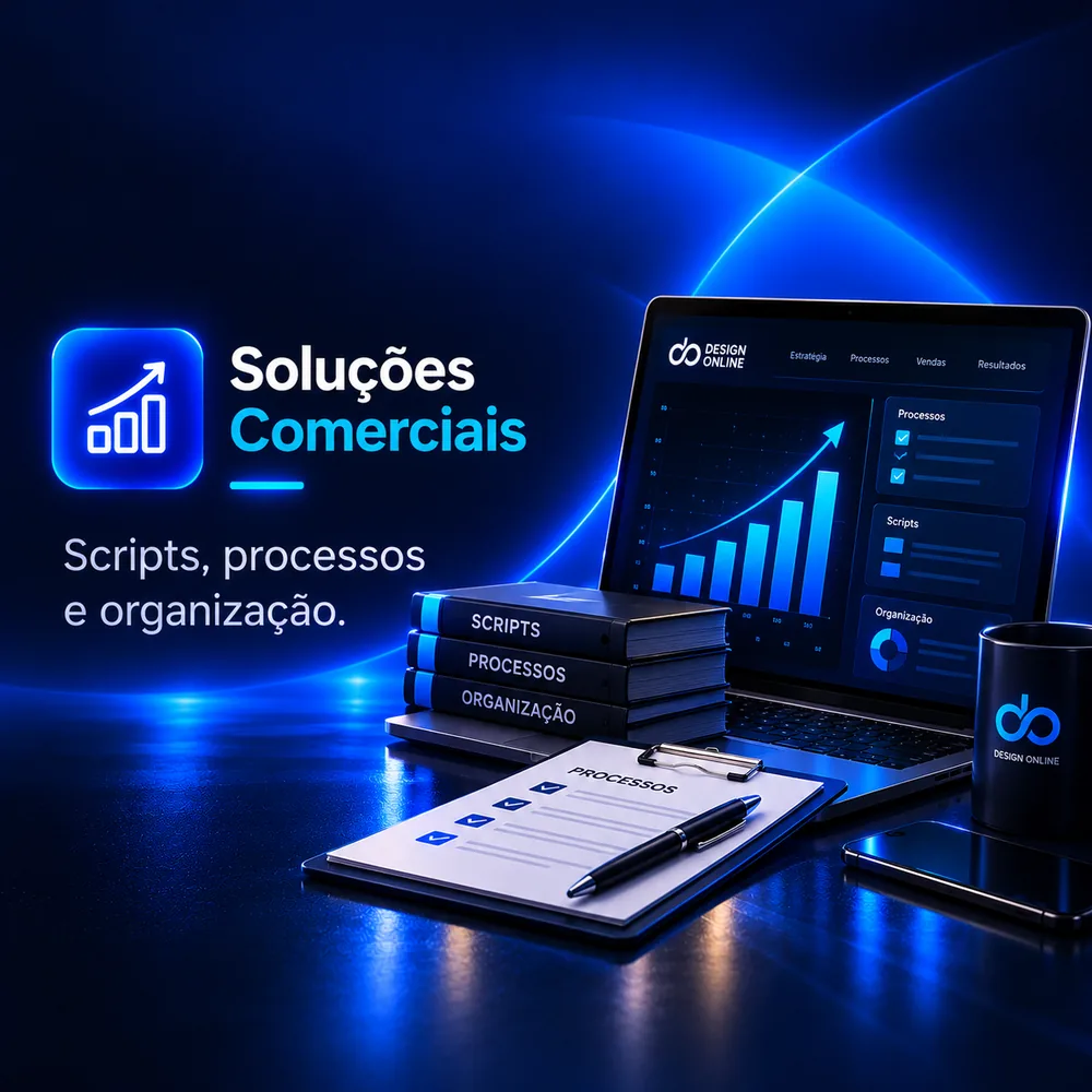 Soluções comerciais: scripts, processos e organização